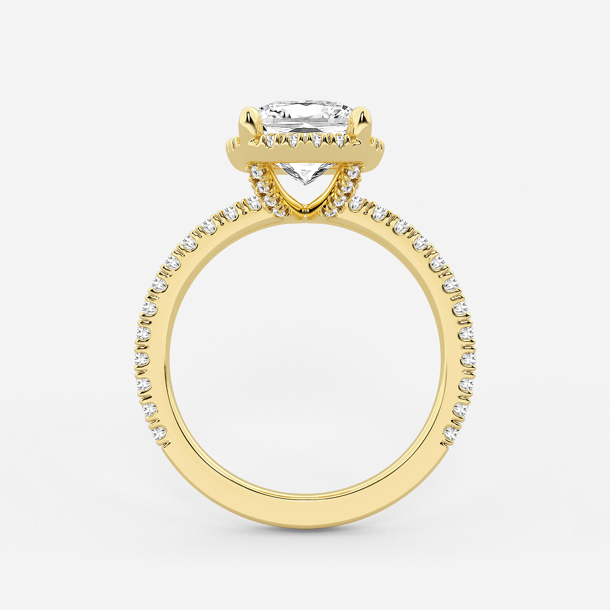 Additional Image 1 for  3 2/5 ctw Elongated Cushion Lab Grown Diamond Halo Engagement Ring